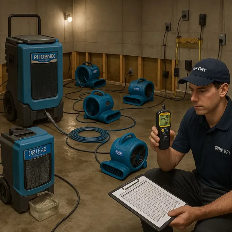 Structural Drying and Dehumidification process in Chinatown, CA